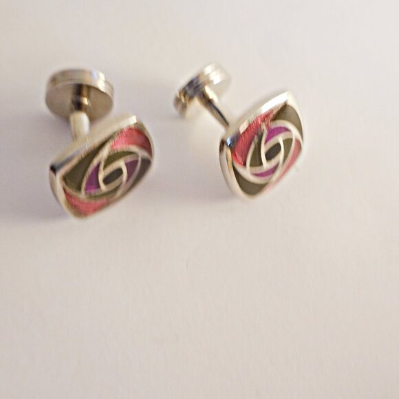Charles Tyrwhitt Square enamel cuff links EUC - Picture 1 of 2